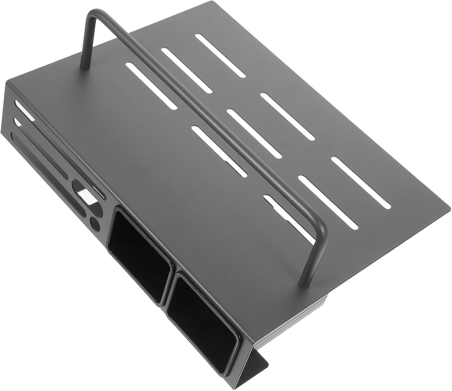 NUOBESTY Wall-mounted Knife Organizer with Cutting Board Holder and Chopstick Utensil Holder, Multi-function Kitchen Storage Rack with Dual Cup Rod, Space-saving Gray Kitchen Cutlery Rack