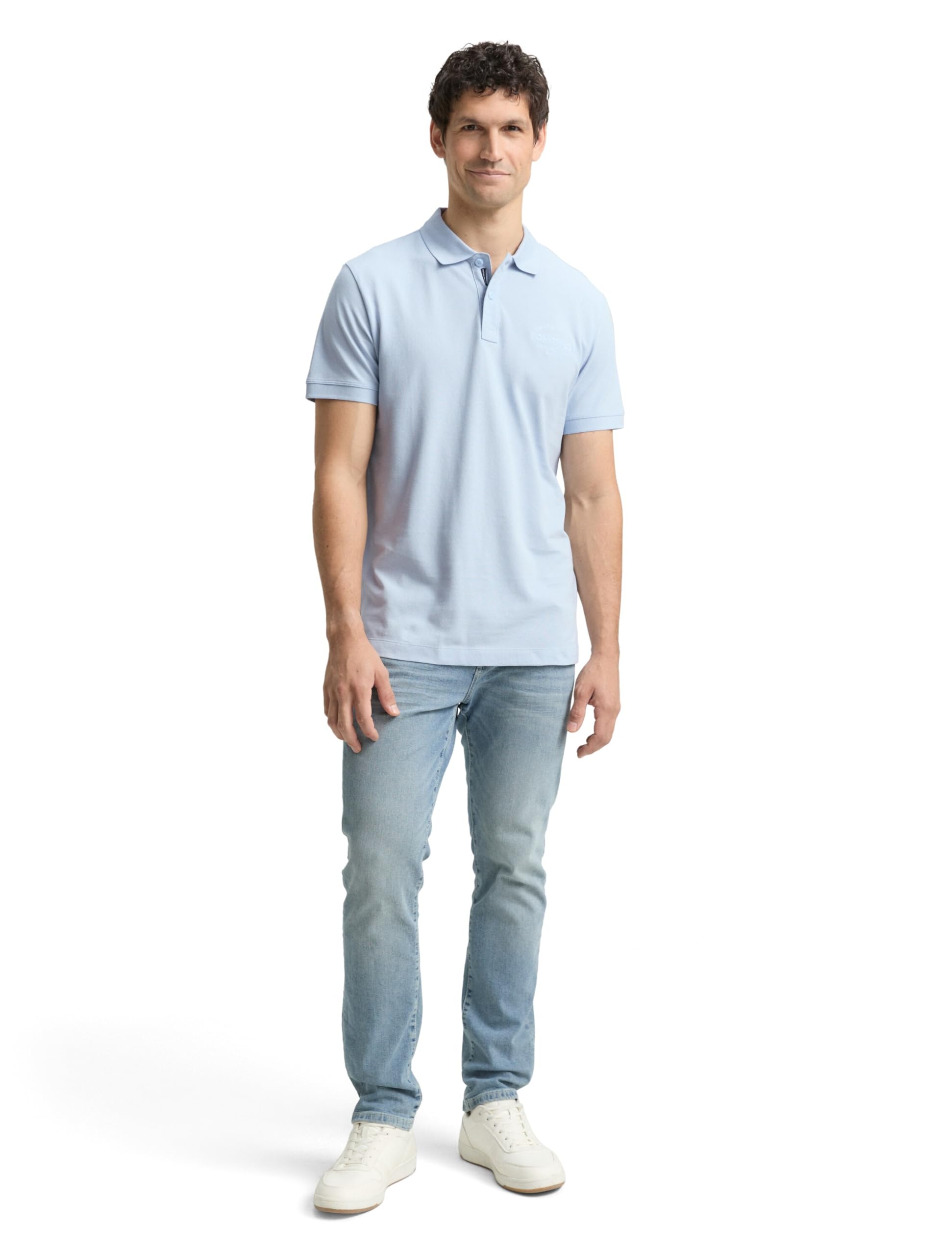 Tom Tailor Herren 1045898 Poloshirt, 13302 - Light Metal Blue, M EU – Ansicht 2
