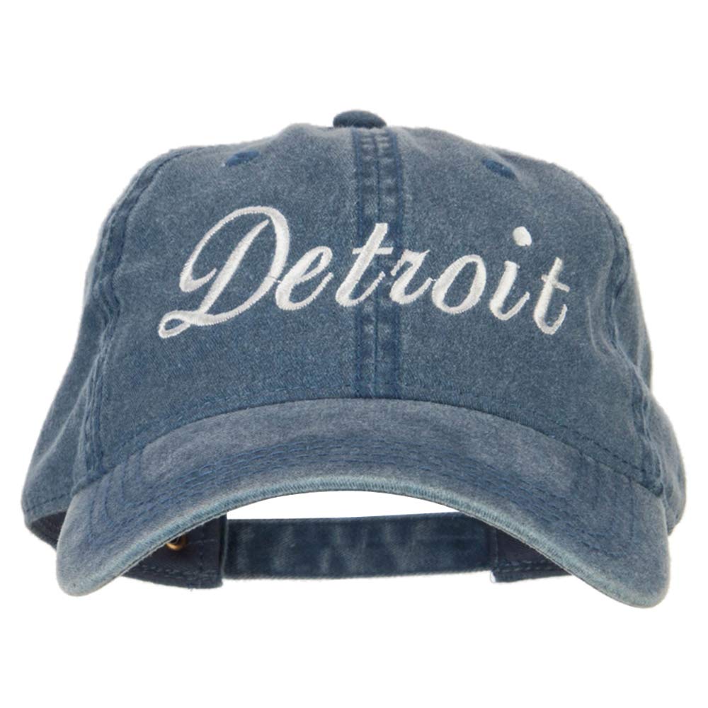 e4Hats.comDetroit City Embroidered Washed Buckle Cap