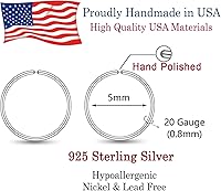 Vista 109 de Small Gold or Sterling Silver Huggie Hoop Earrings for Women Cartilage Nose Helix Tragus