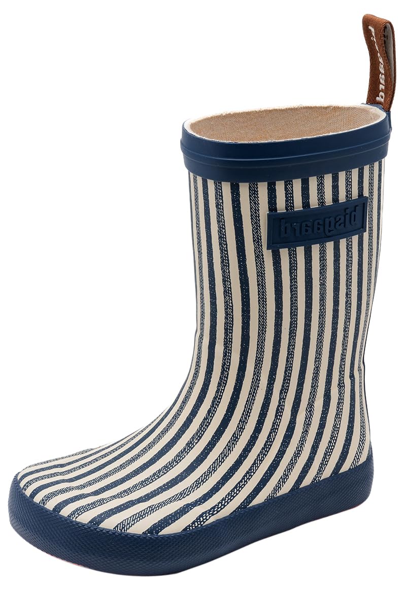 Bottes de pluie Bisgaard Barefoot enfant en caoutchouc rayures marines taille 25 EU Weit