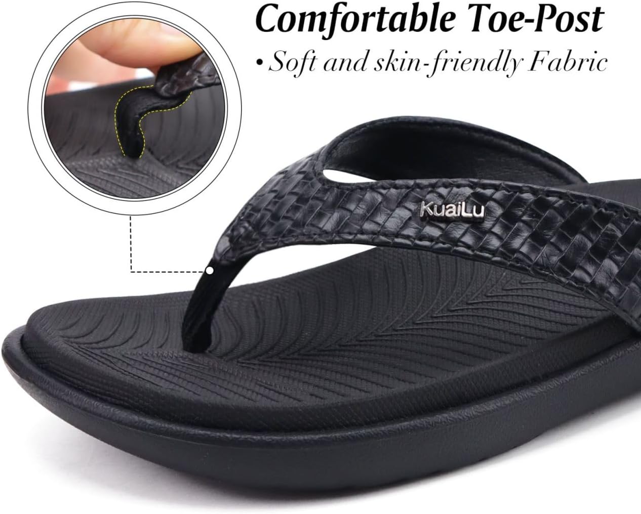 KuaiLu Womens Flip Flops Ladies Yoga Mat Comfortable Walking Thong Sandals With Plantar Fasciitis Arch Support Slip On Indoor Outdoor For Summer - Image 6