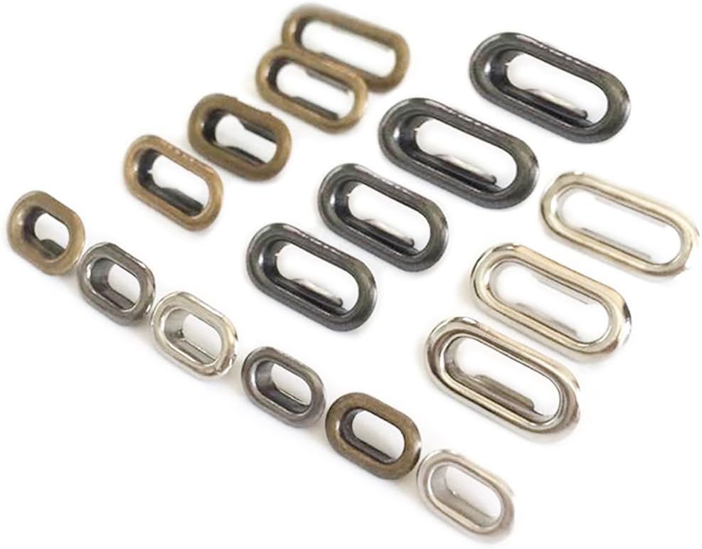Bluemoon 100 sets - 6x20mm Brass Oval shaped Eyelets Grommet Washer Canvas Clothing Bags Purse Craft Bronze