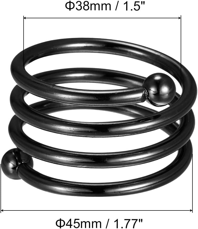 uxcell Metal Napkin Rings Set of 12, Spiral Napkin Ring Holder Buckle for Dining Table Decorations Wedding Birthday Holiday Party, Black