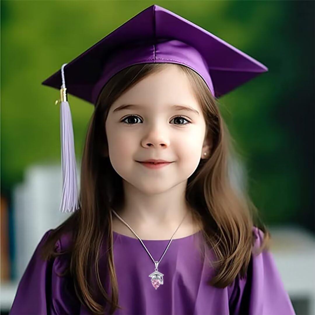 2026 Graduation Gift for Girls,Graduation Cap Heart Birthstone Necklace for Kids Girls Women Birthday Jewelry Gifts for Daughter Granddaughter Niece Teen