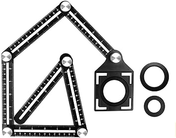 Tile Hole Maker Multi Angle Measuring, Angle Template Tool, Aweohtle Six-Sided Aluminum Alloy Metal Angle Finder Tool, Carpenter Universal Pack of 1