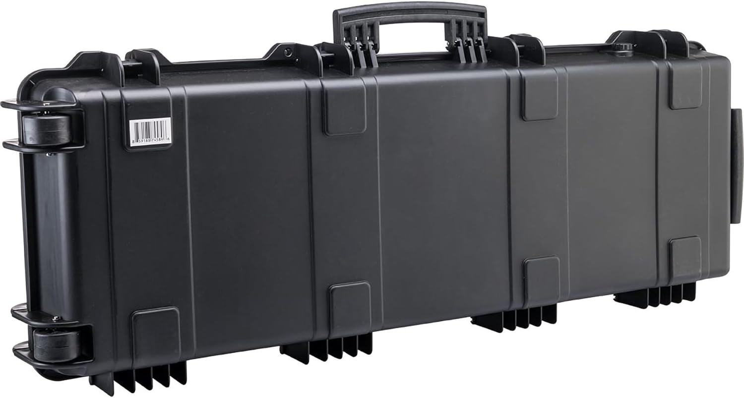 Evike EMG Transporter Lockable 42" Hard Case w/low-profile wheels & PnP foam (Color: Matte Black)