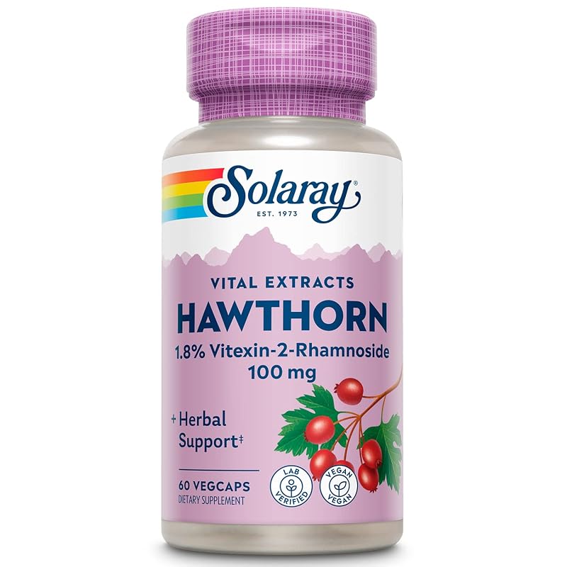SOLARAY Suplemento Fitoterápico de Espinheiro, Extrato 100 mg, 60 cápsulas vegetais