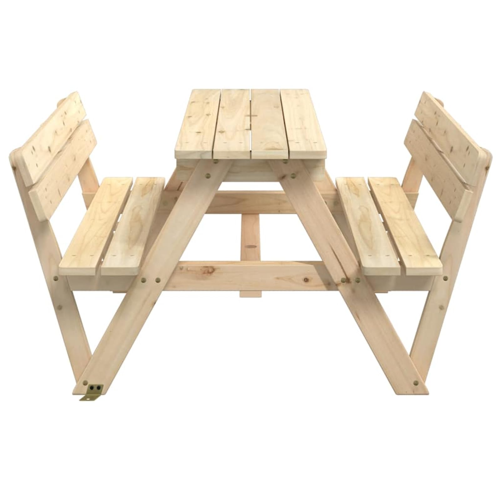 Tidyard Tavolo da Picnic per Bambini, con Foro per Ombrellone, 90 x 108 x 54 cm, in Legno Massello di Abete, per Giardino e Cortile, Adatto a 4 Bambini