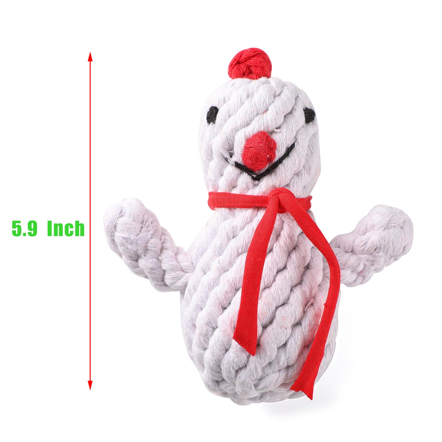 Weihnachtliches Hundespielzeug mit Seilen, Geschenk für kleine, mittelgroße und große Hunde, enthält ein Knotenspielzeug, ein Schneemann-Spielzeug und ein Schneeflocken-Spielzeug