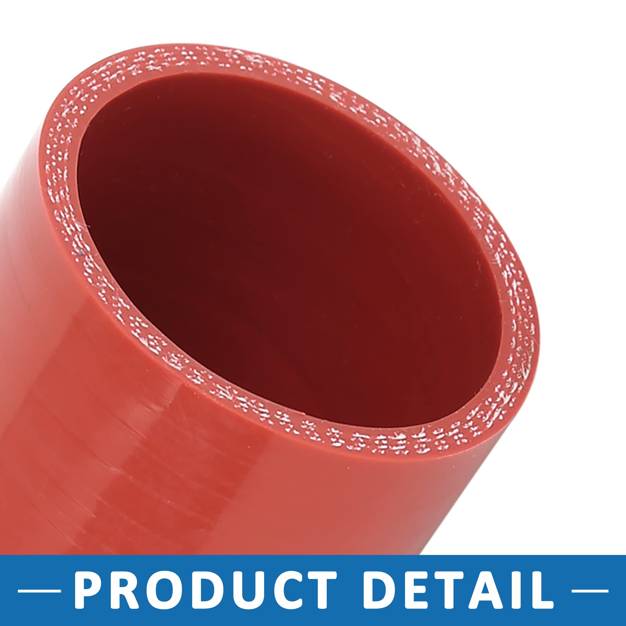 ABSOPRO Silikon Schlauch Verbinder 55mm - Rot, Gerade, Für Ladeluftkühler