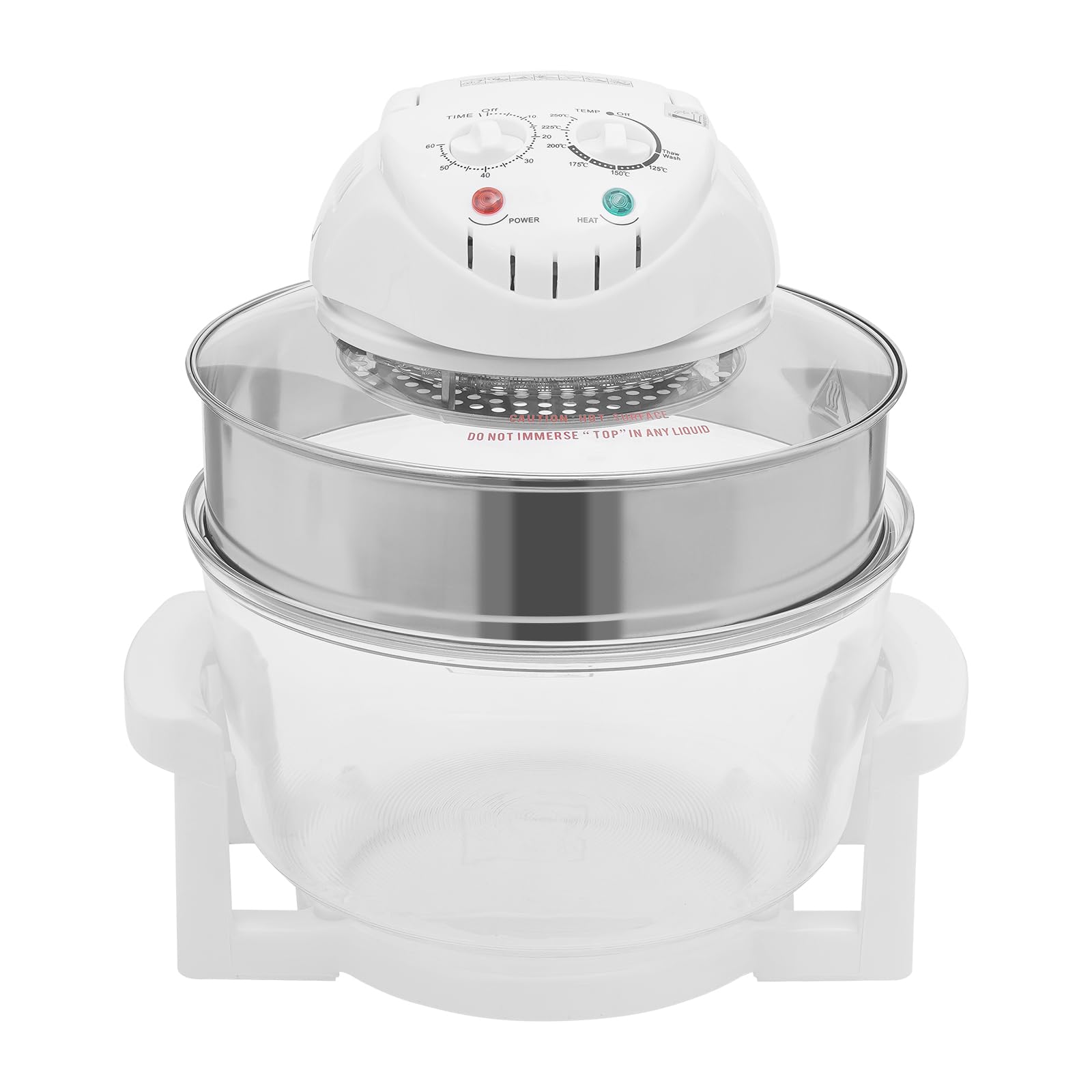 Portable Air Fryer 17L, Healthy Glass Air Fryer with 360° Viewable Window & Expansion Ring, Large Capacity Oil-Free Cooker for Family, Rapid Air Technology, For Roasting, Baking, Grilling