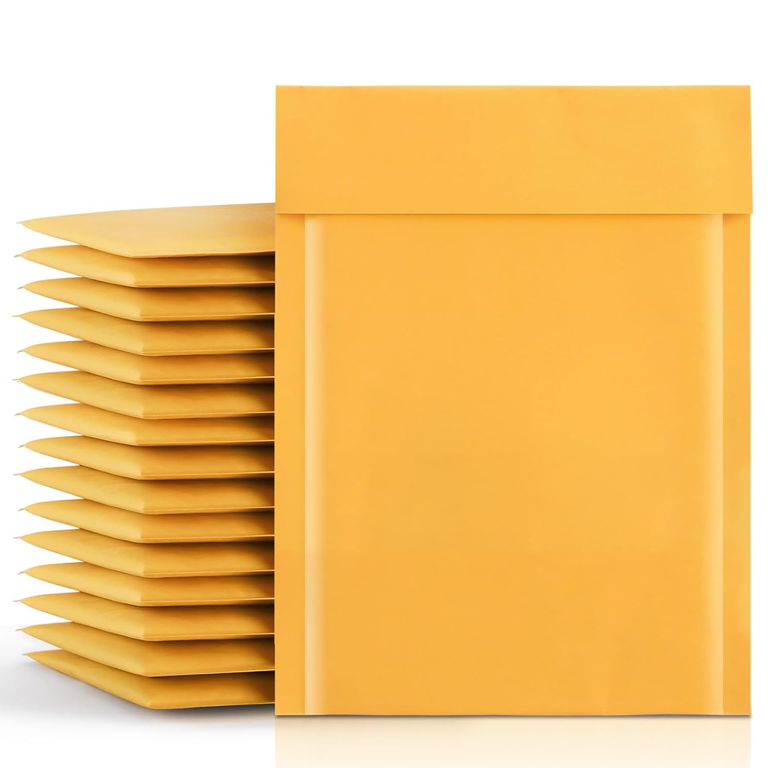 PSBM Kraft Bubble Mailer, 7.25x8 Inch, 250 Pack, Padded Shipping Envelope Mailers, Gold Yellow, Self Seal and Peel Strip