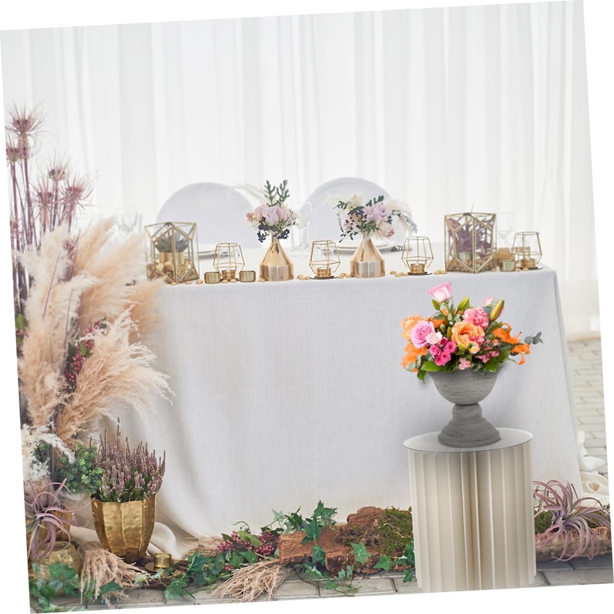 Cabilock Cylinder Cake Stand Acrylic Board Round Pedestal Stand for Wedding Centerpiece Decor