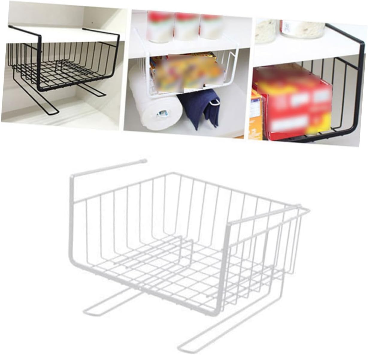 ABOOFAN 2pcs White Kitchen Storage Shelf Simple Cabinet Partition Rack for Under Table Cabinet Organization Heavy Duty Layered Rack Versatile Use for Home Storage