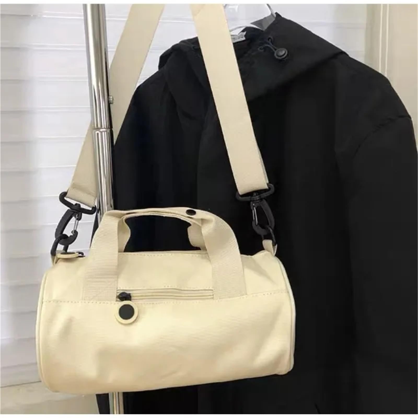 Sac de sport léger en nylon avec une épaule, sac de sport, sac à main pour filles, danse, fitness, yoga, week-end, natation, rangement pour enfants, jaune, 42*25cm
