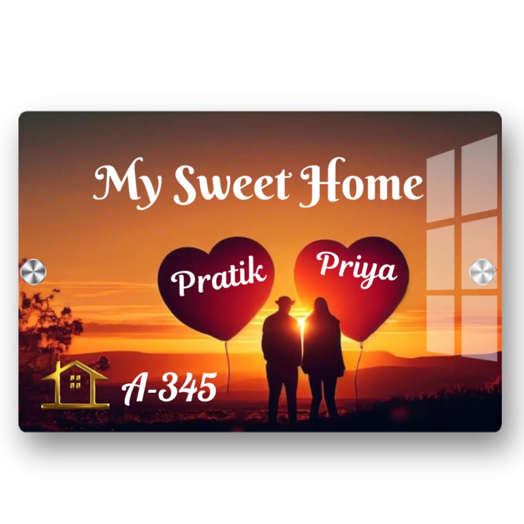 Customised Name Plate for Home Entrance, Acrylic, Golden, Wall Mount, Door Office Signage (Basuri, 8/12) — Amazon image 17