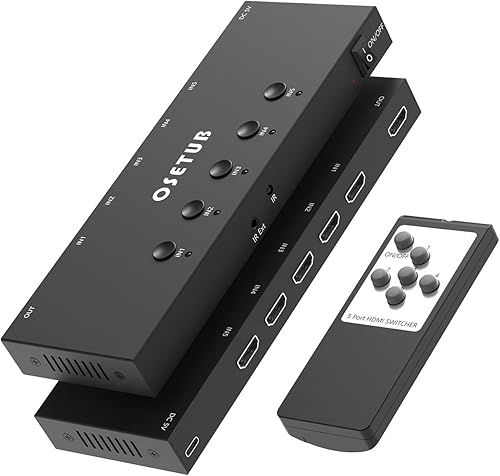 Miniatura 9 de Conmutador HDMI y AV 2 en 1 – Juega PS5 y juegos retro en 1 TV, 3 HDMI 2.0 (4K HDR) + 2 entradas RCA – Compatible con Xbox Series