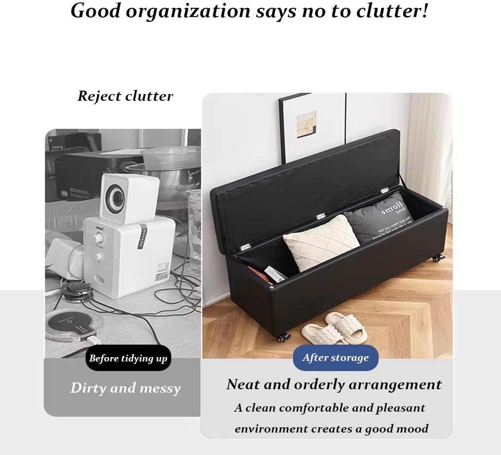 Ottoman with Wheels Ottoman Footstool with Wheels Small Square Leather Ottomans Foot Rest Rolling Storage Bench Hassocks and Ottomans Footstools for Living Room(Gold,17.5" x 11.8" x 0.39")