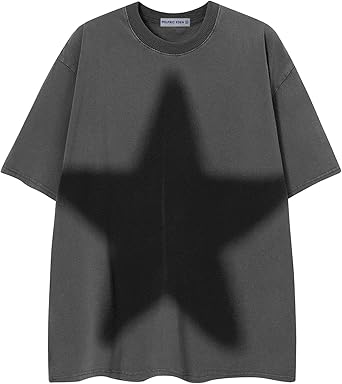 Aelfric Eden Oversized Star Graphic Tees Men Vintage Washed Heavyweight Cotton Trendy Streetwear T Shirts Unisex