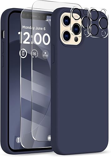 Miniatura 17 de Funda para iPhone 12 Pro Max, 2 protectores de cámara + 2 protectores de pantalla, funda protectora de silicona de cuerpo completo a prueba de