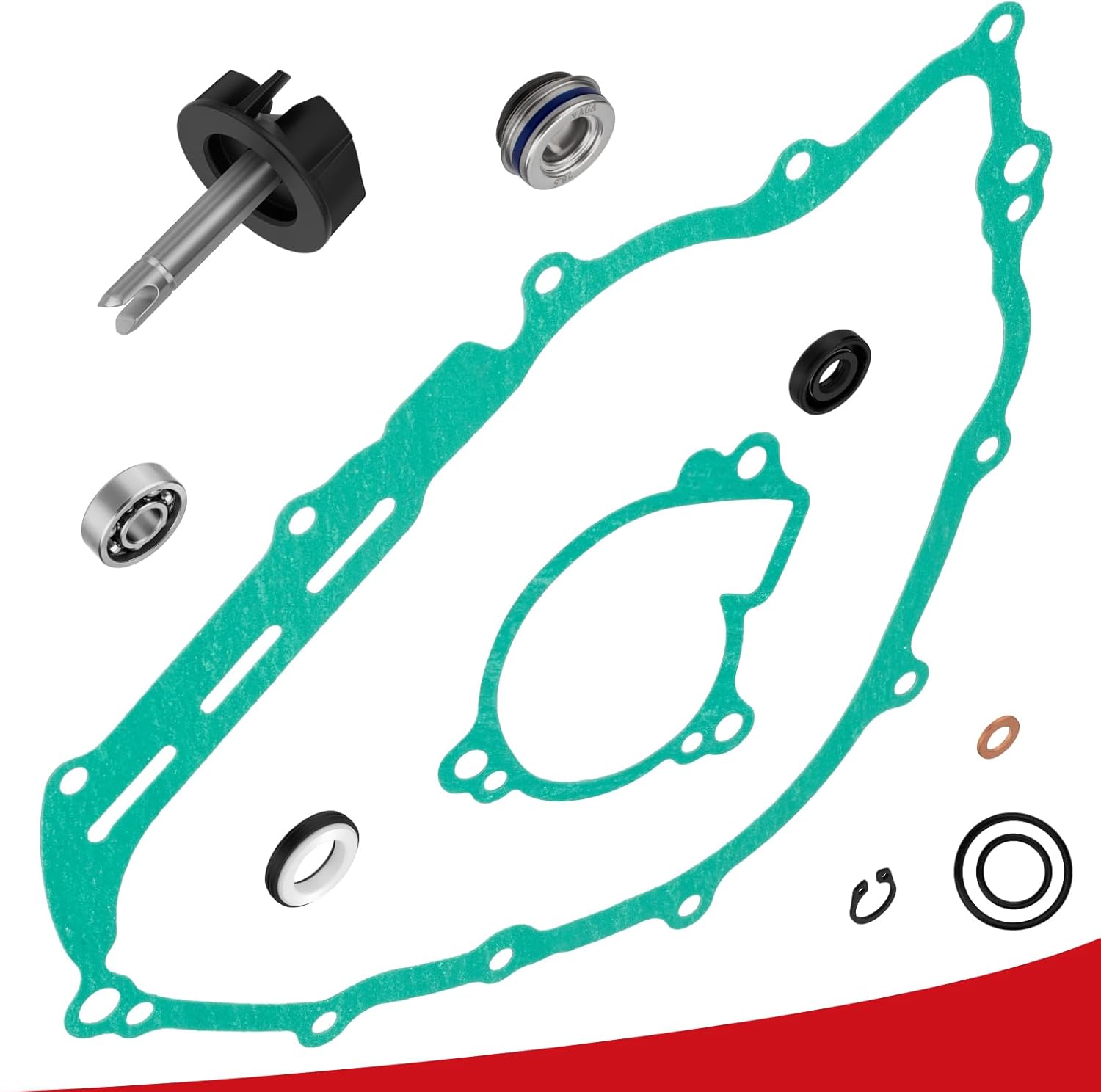 JAVIK Water Pump Impeller Shaft With Gasket Kit For Yamaha Grizzly 550 700 Rhino Kodiak Viking 700 2007-2024 O.E.M# 3B4-12450-00-00