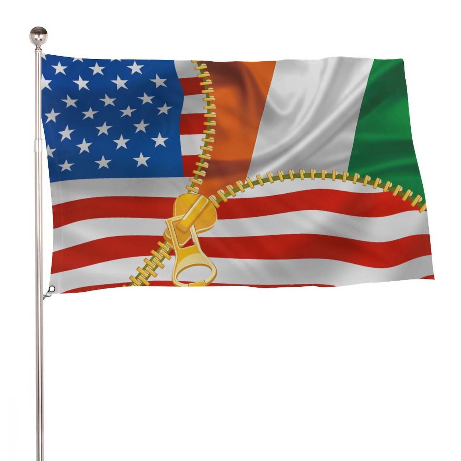 Drapeaux américain et irlandais grand format 1,5 x 2,4 m pour décoration de jardin
