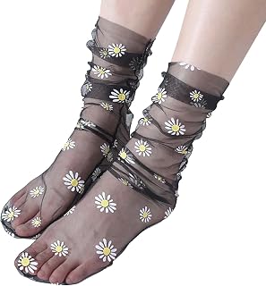 Sundaylike life Trainer Socks Ladies Spring And Summer Simple Adult Socks Breathable Fashion Trend Broken Flower Pile Socks Simple Skin Color Printed Women's Socks Mens Sweat Socks