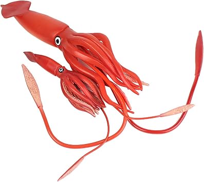 Marine Organism Realistic Large Squid and Cub Set Sleeve-Fish Animals Figure