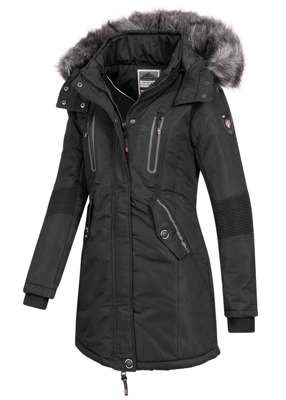 Geographical Norway Coraly Lady Parka Mujer Otoño Invierno Cálido Abrigo Capucha Chaqueta A Prueba De Viento