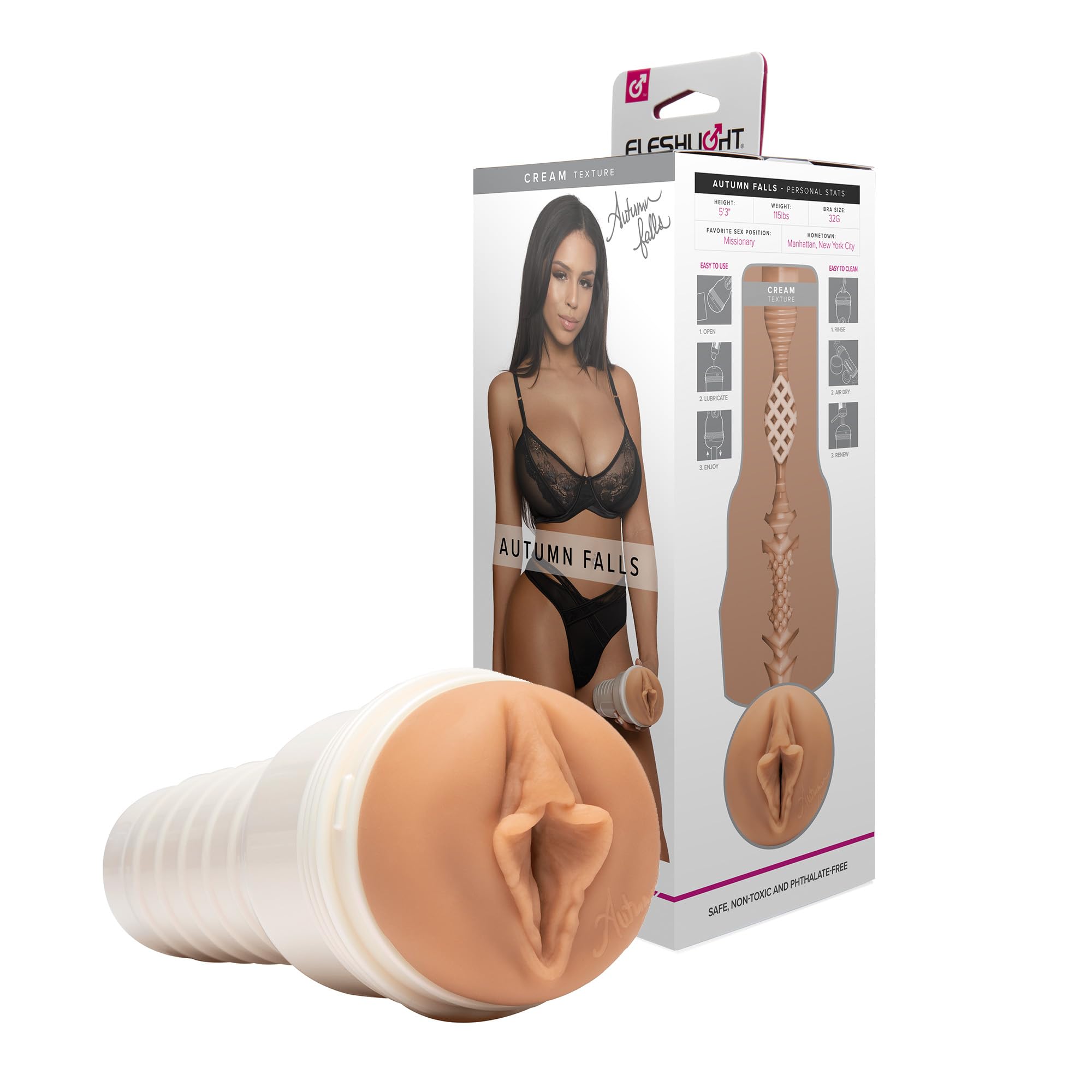 Fleshlight Autumn Falls Cream (Lady) - masturbatore SuperSkin, giocattolo del sesso estremamente realistico