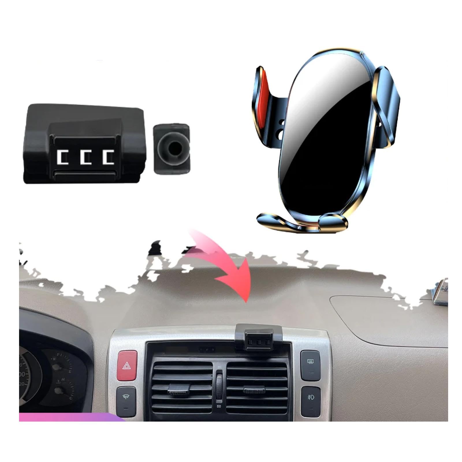 Soporte Móvil Coche para Hyundai Tucson JM 2005-2009, Soporte para teléfono móvil de Coche con Clip para Rejilla de ventilación del Aire Acondicionado LHD
