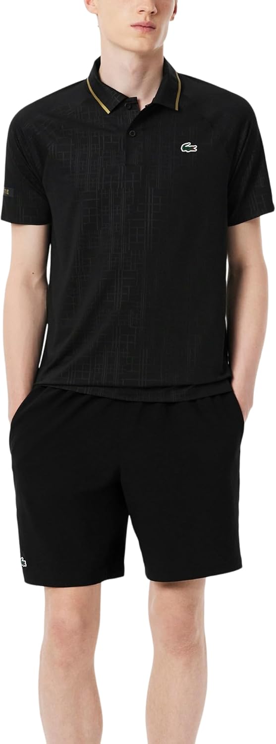 Lacoste Men's Ultra-Dry Branded Stripe Tennis Polo