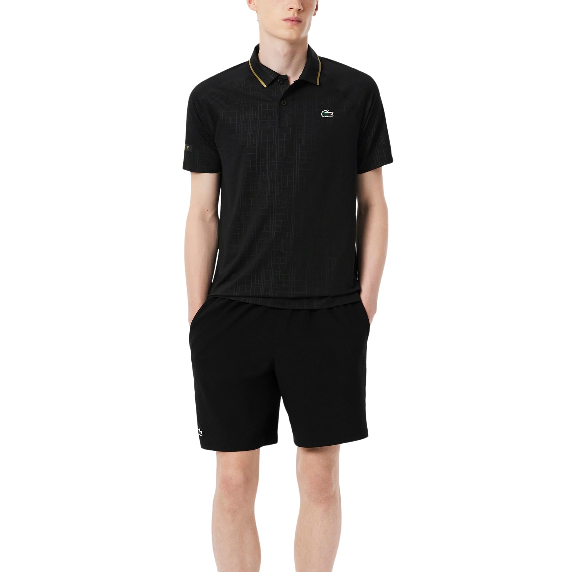 Lacoste Men's Ultra-Dry Branded Stripe Tennis Polo