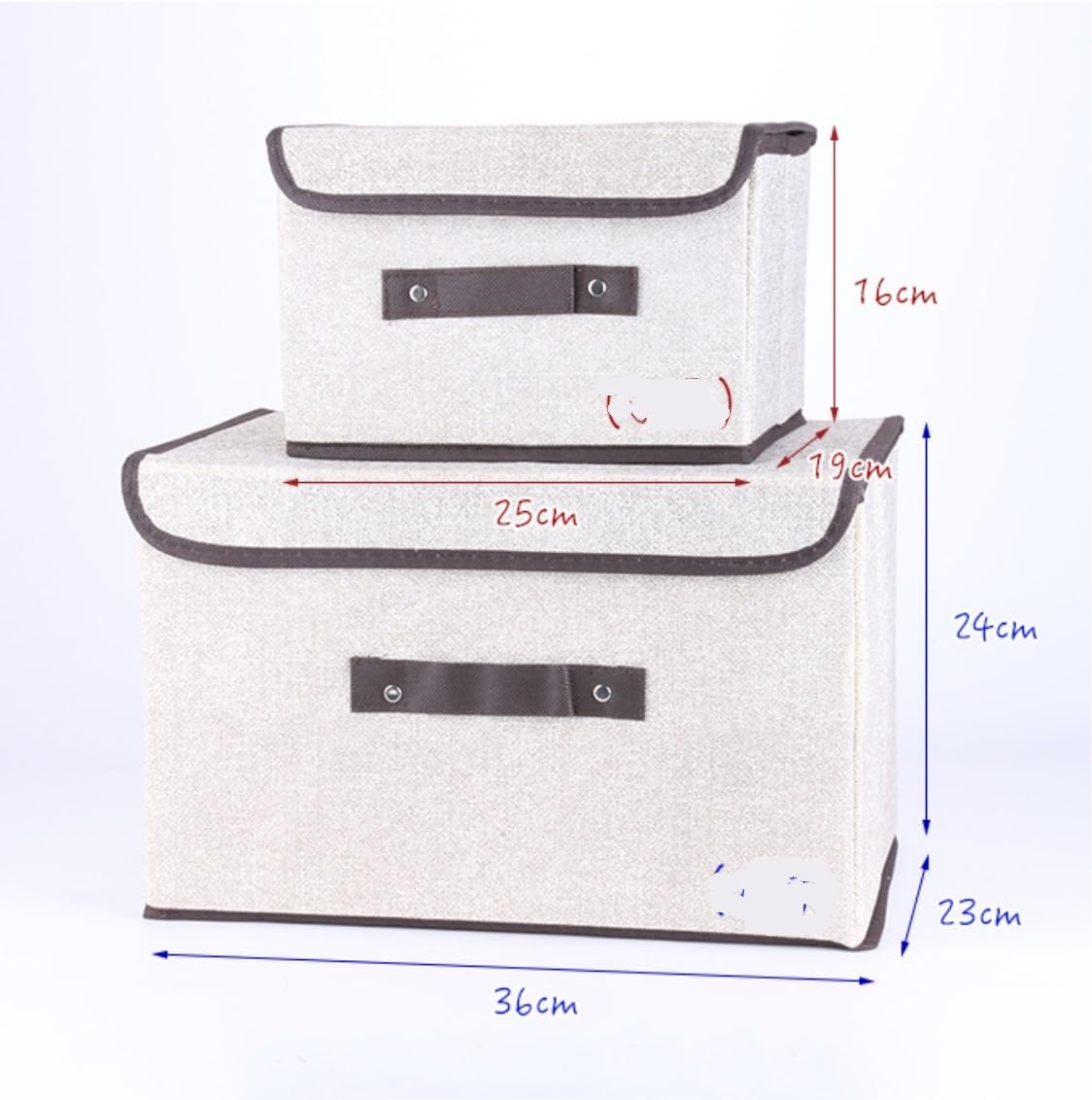 Kleiderschrank Organizer Pullover Aufbewahrungsbehälter Mit Deckel, Zusammenklappbarer Aufbewahrungskorb Aus Dickem Stoff Griff, Kommoden-Schubladen-Organizer Faltbare Stabil(A,25*19*16cm)