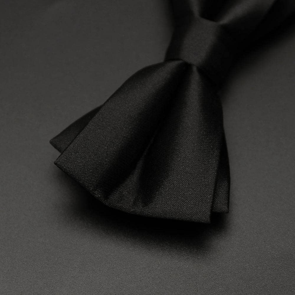Muszka Do Krawata Muszka Do Krawata Wstępnie Zawiązanaczarny Bow Drawium Męskie Gromadzenie Mężu Wedding Garnitur Męski Solid Color Bow-Temperament Czarny Garnitur