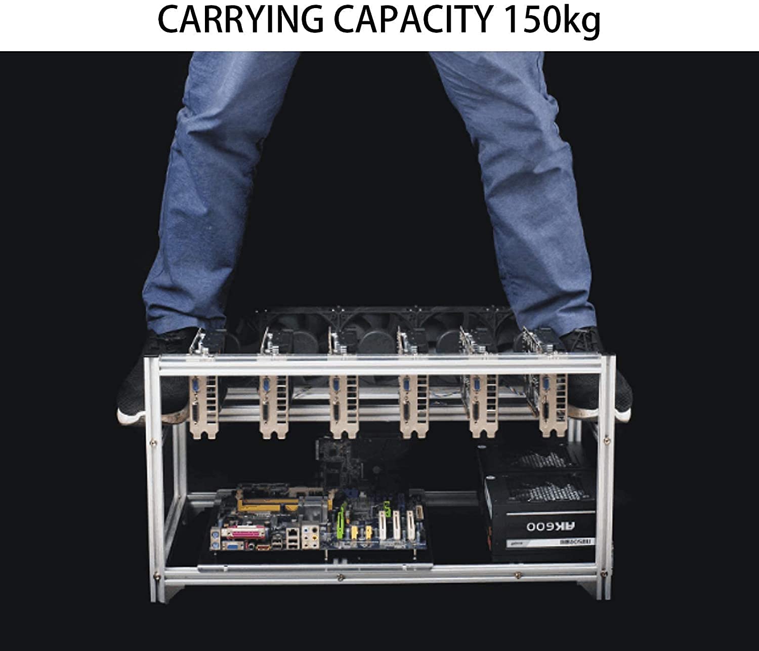 Amazon.co.jp: DOMIYA 14-GPU asic miner マイニングケース アルミニウム マイニングフレーム 積み重ね可能  マイニングリグ オープンエアフレームケース ファンマウント付き - イーサリアム(ETH,ETC)/ZCash(ZEC)/Monero(XMR)/ビットコイン(BTC)/Siacoin(SC)  シルバー ...