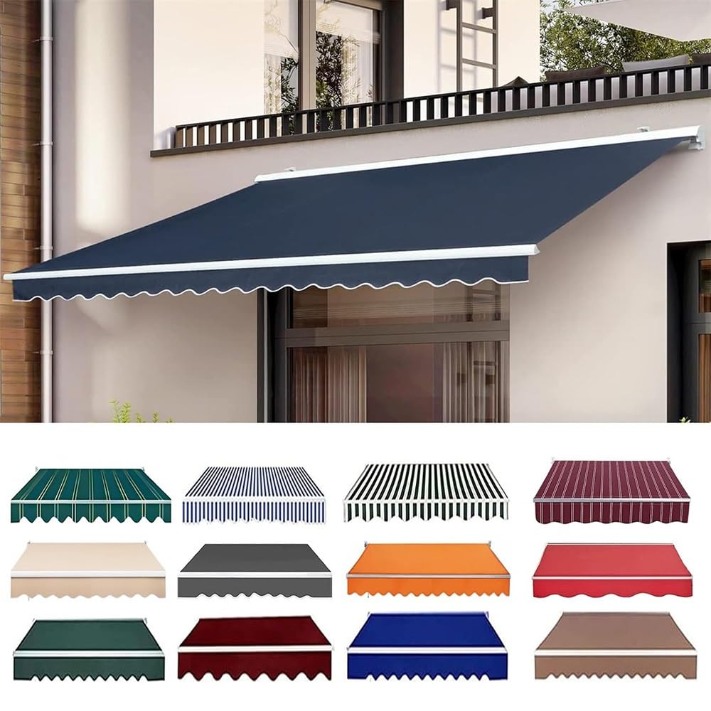 Tissu de rechange pour auvent extérieur polyester imperméable store terrasse bleu