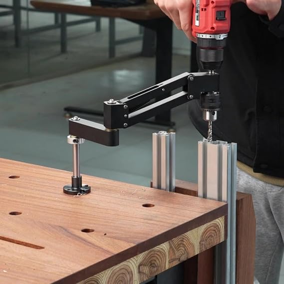 Tapping Machine Bracket Tapping Arm Pneumatic 360 Arm Drill DIY Projects Aluminum Alloy Flexible Universal Air Drill Tapper