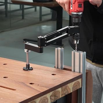 Tapping Machine Bracket Tapping Arm Pneumatic 360 Arm Drill DIY Projects Aluminum Alloy Flexible Universal Air Drill Tapper