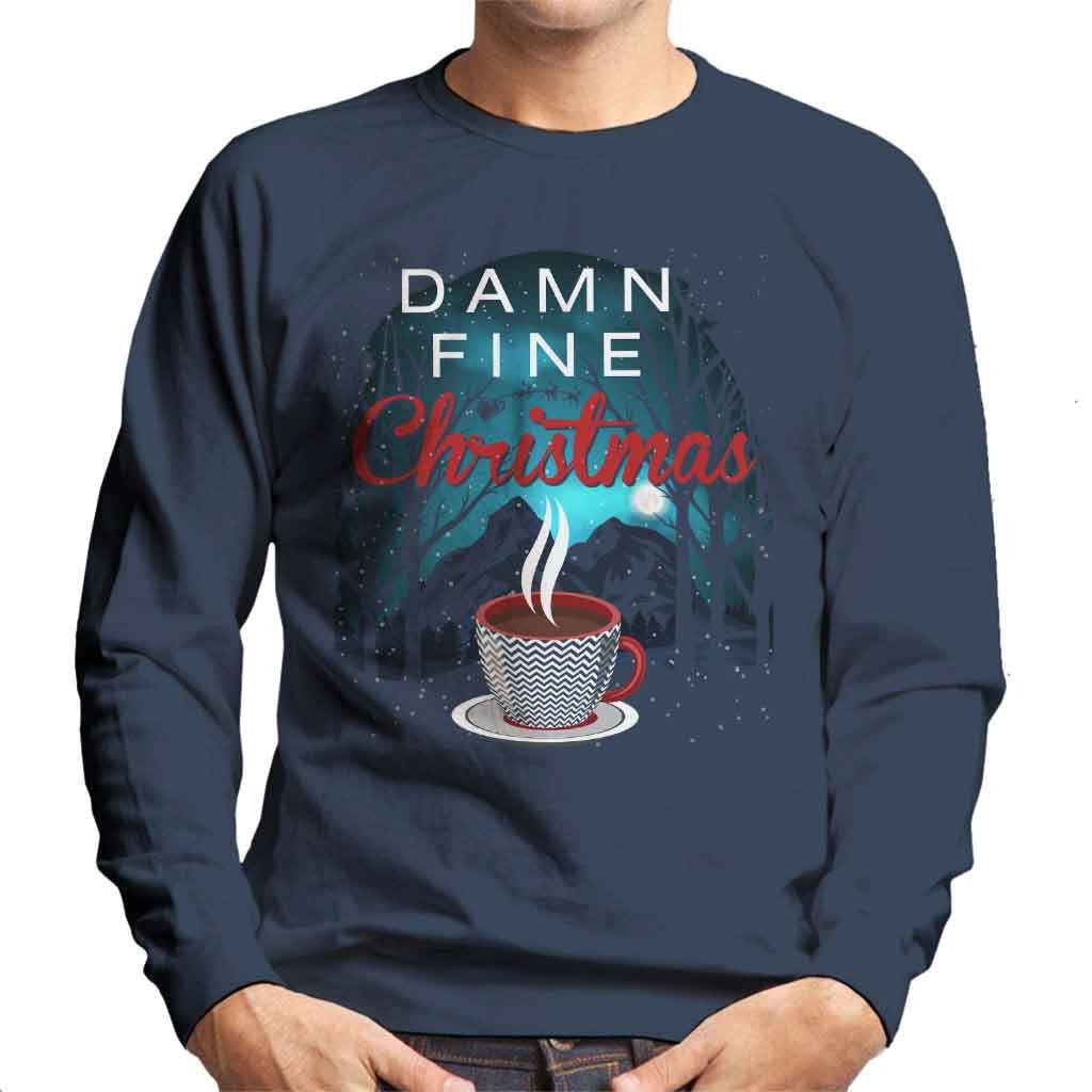 Cloud City 7 Twin Peaks A Damn Fine Christmas Men's Sweatshirt Navy Blue