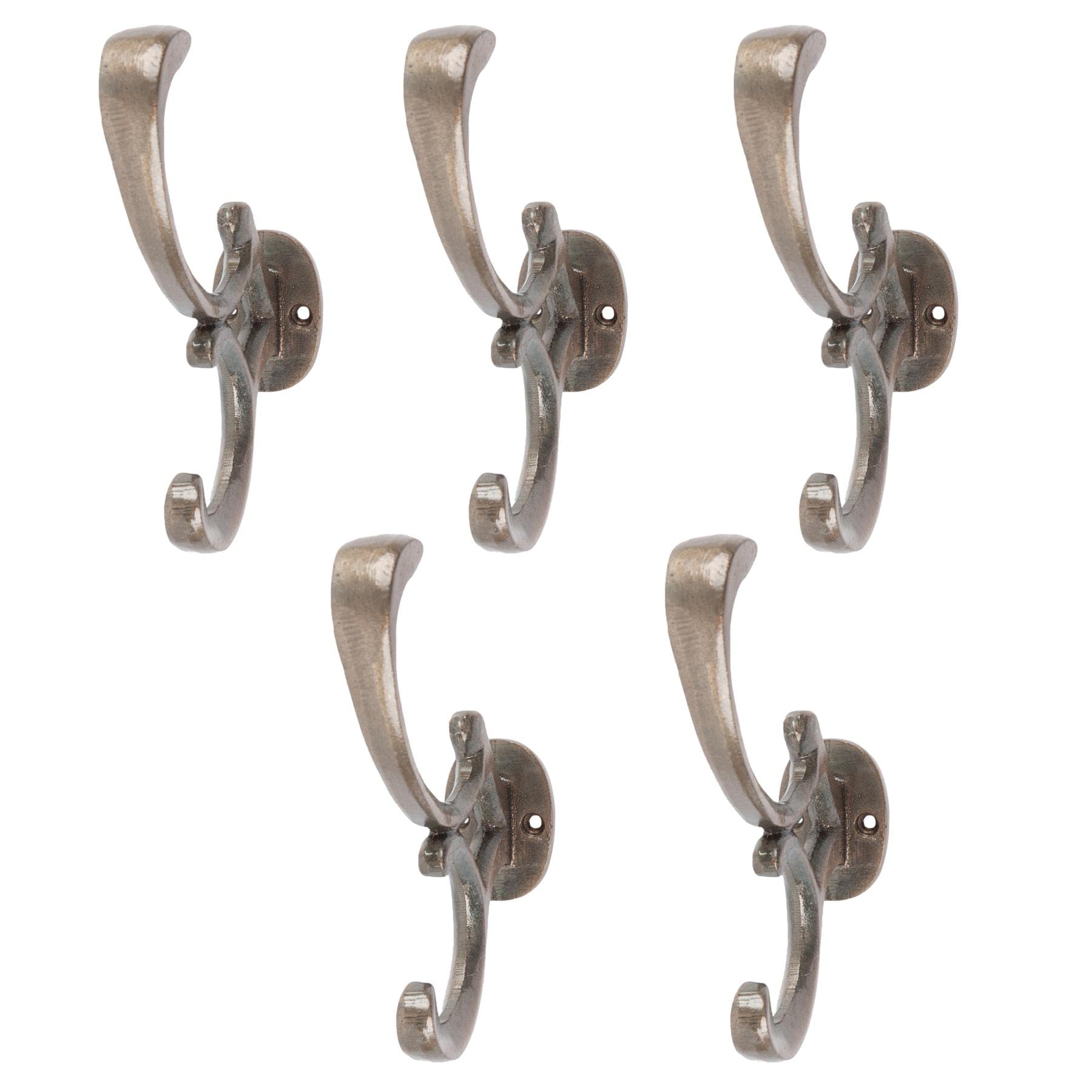Hammer And Tongs Raw - Ornamental Hat & Coat Hook - W30mm X H130mm - Pack Of 5