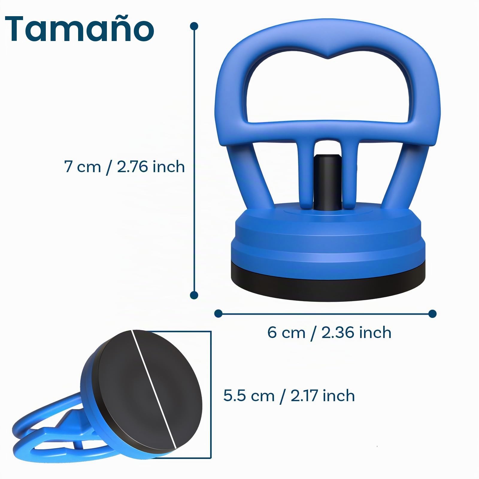 MMOBIEL Ventosas 2 Piezas - Ventosa de Cristal Desabollador Herramienta Apertura Electrónicos 10 kg Gran Resistencia Azul
