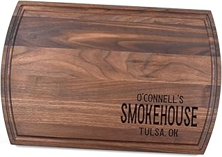 Personalized Smokehouse Cutting Board Walnut | Welcome To Our Smokehouse Charcuterie Board | Custom Serving Tray | Smokehouse Paddle Board | Cookout Serving Tray | Meat Smoker