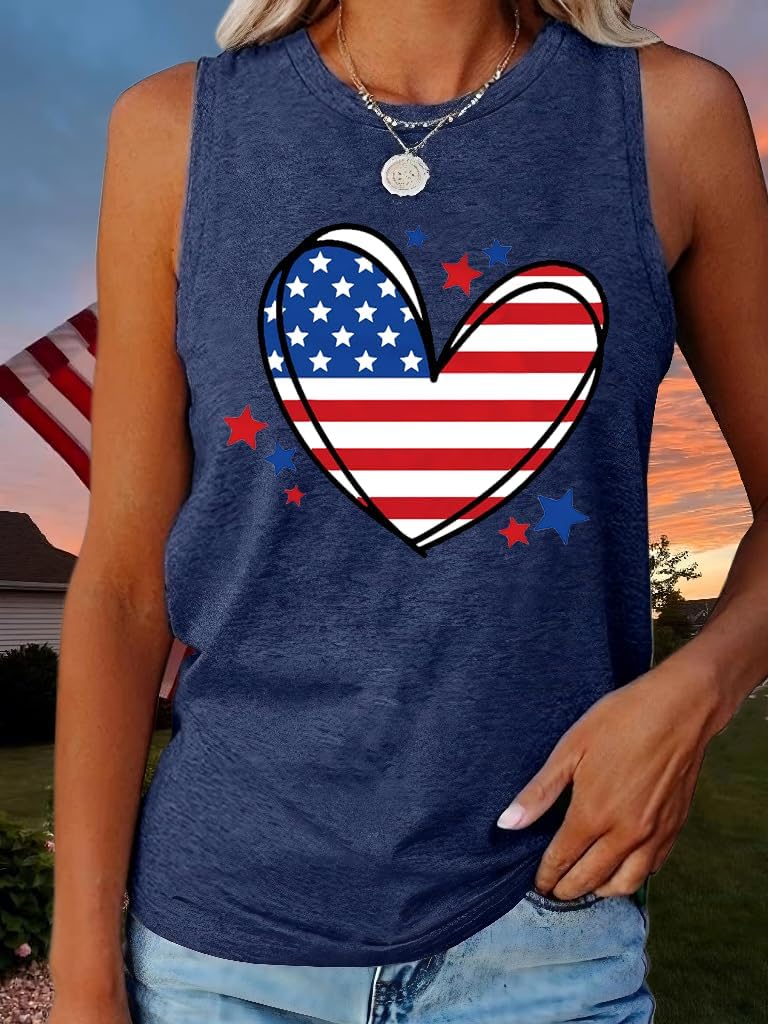 4th of July T Shirts for Women Summer Casual American Flag Graphic Print Independence Day Tee Tops
