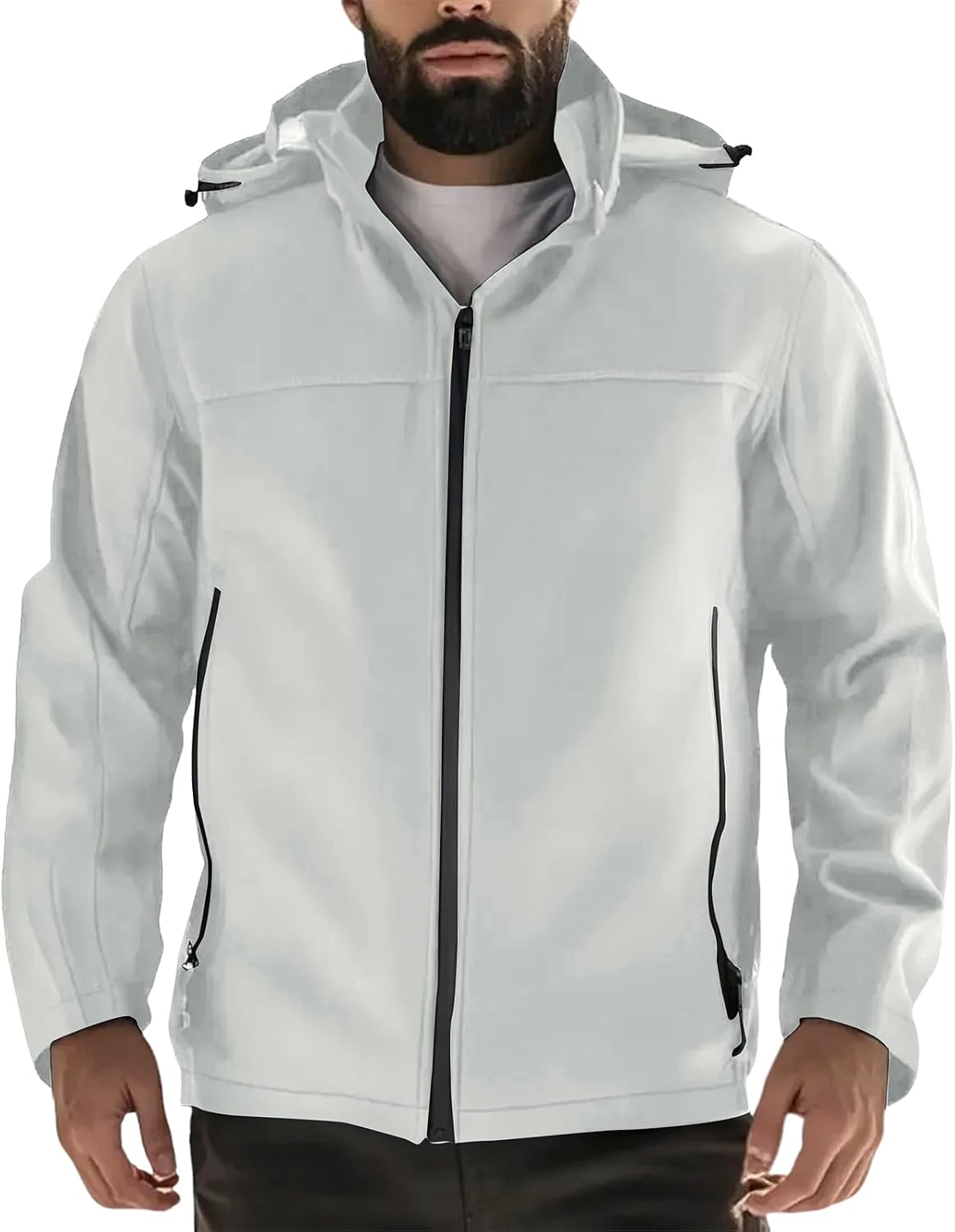 Men's Softshell Jacket Windproof Lightweight Insulated Windbreaker Shell Jackets For Hiking Travel, S-2XL