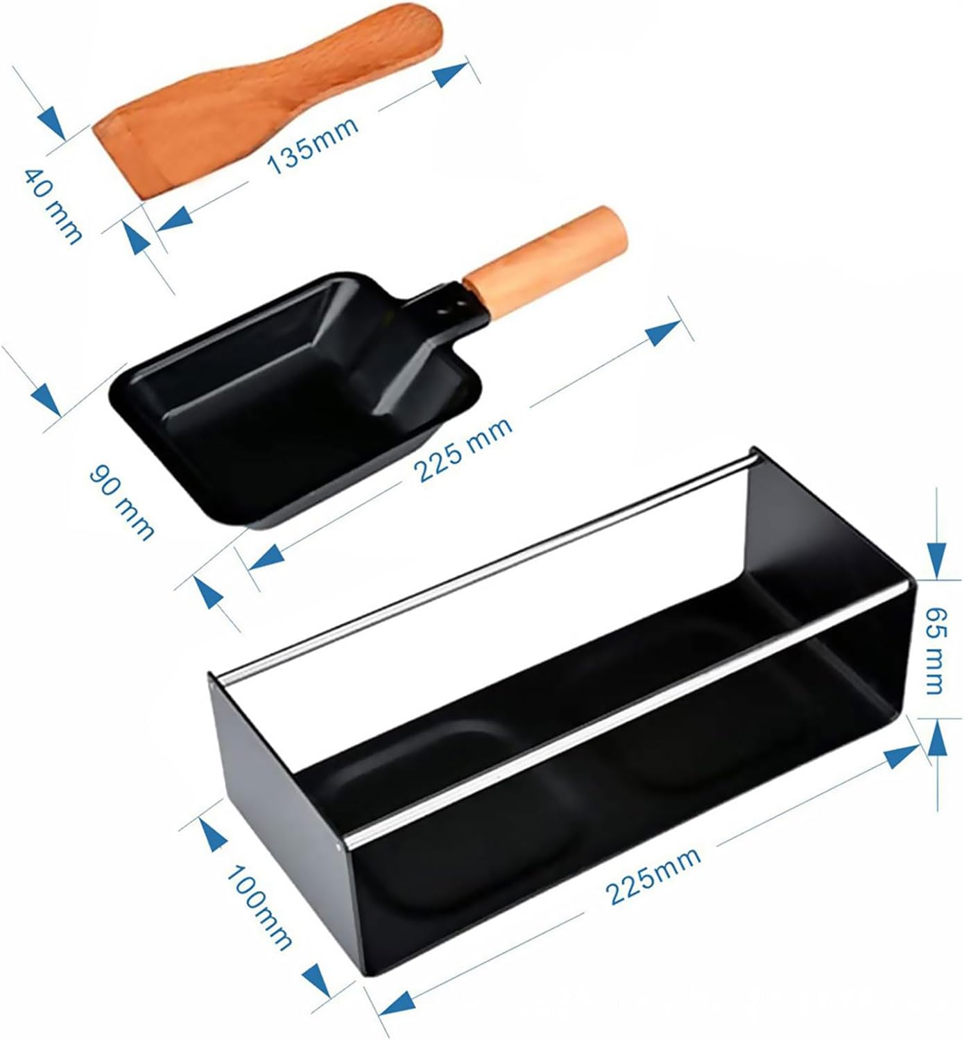 Non-Stick Cheese Grill Pan Stove Set, Makes Two Cheeses at Once, Portable Cheese Raclette Maker with Spatula