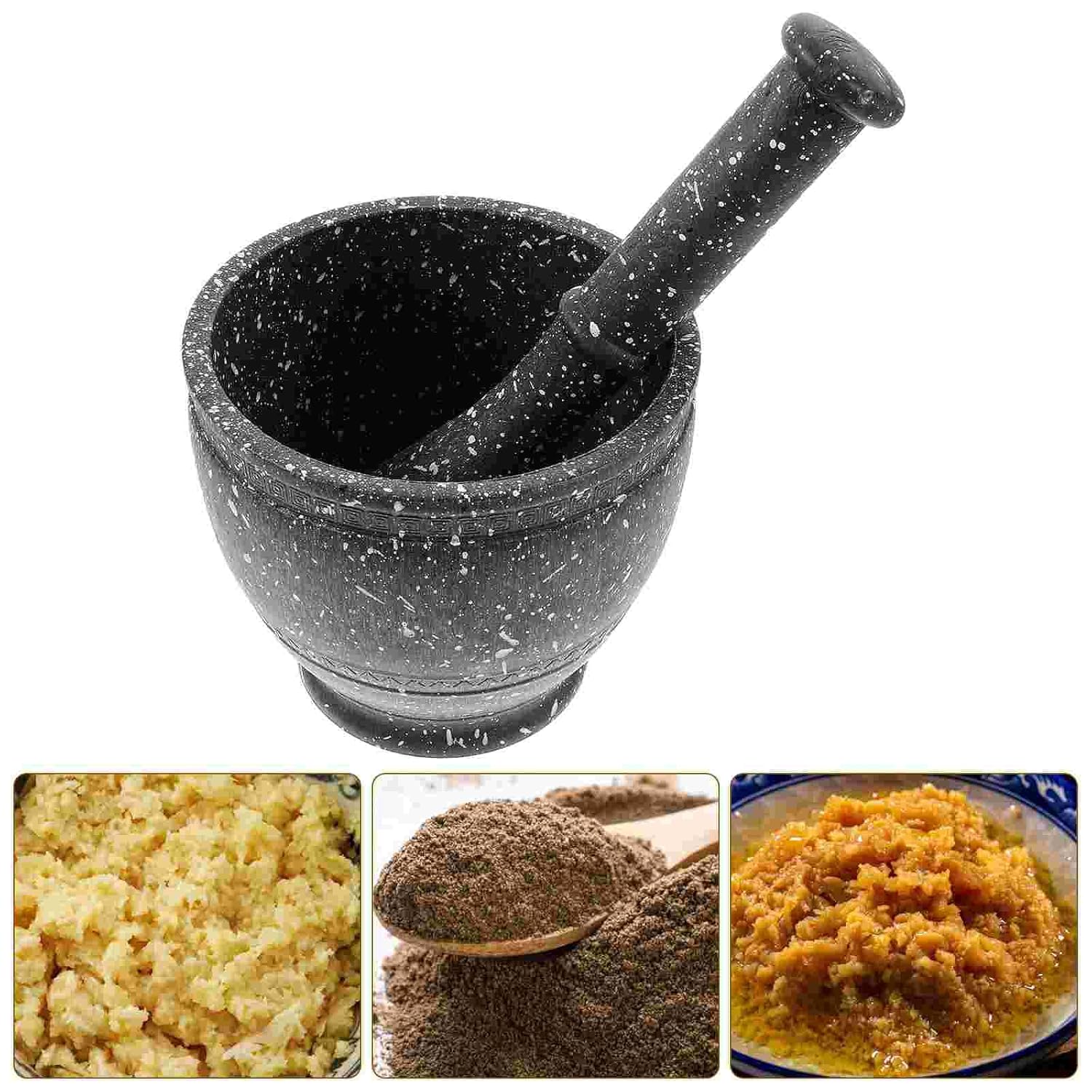 Seasoning Pestle Plastic Pot Spices Mortar Garlic and Pestles for Kitchen Pounder with and