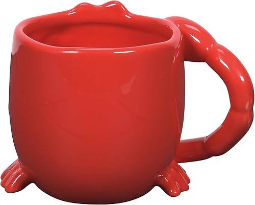 Miniatura 2 de Enesco Our Name is Mud Smiling Crab - Taza de café esculpida, 9 onzas, color rojo