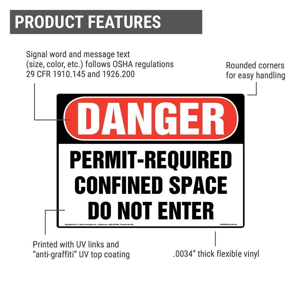 Permit Required Confined Space Sign - OSHA Compliant -2